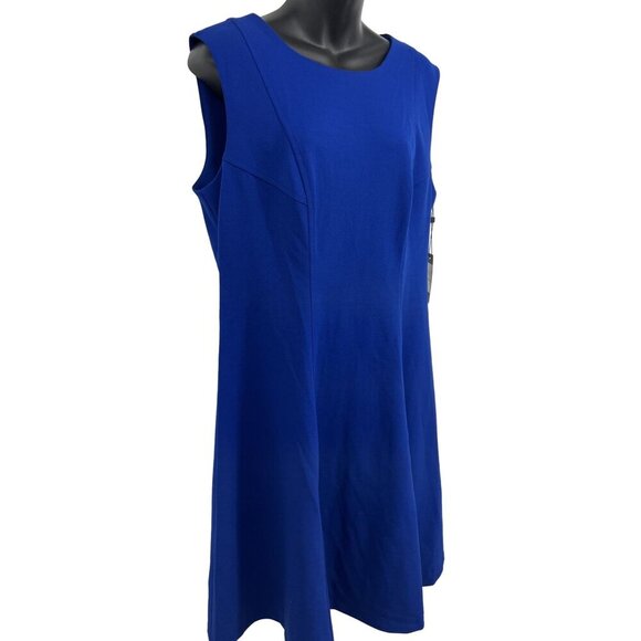 Tommy Hilfiger Women Dress Size 14 Blue Sheath Sleeveless Work Scoop  Women New - Picture 3 of 8